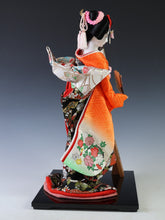 Beautiful Japanese Rare Heian Scroll Kimono and 2 Fans GEISHA Doll