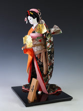 Beautiful Japanese Rare Heian Scroll Kimono and 2 Fans GEISHA Doll