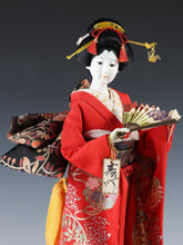Beautiful Japanese Vintage Geisha Doll -Traditional Red Kimono-