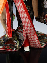 Beautiful Japanese Rare Heian Scroll Kimono and 2 Fans GEISHA Doll