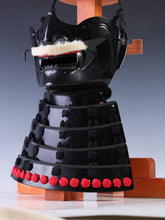 Vintage Japanese Samurai Black Power Menpo -Wearable- Marutake Product Tsushima