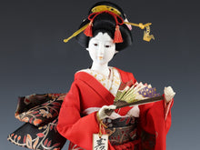 Beautiful Japanese Vintage Geisha Doll -Traditional Red Kimono-