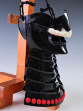 Vintage Japanese Samurai Black Power Menpo -Wearable- Marutake Product Tsushima