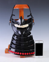 Vintage Japanese Samurai Black Power Menpo -Wearable- Marutake Product Tsushima