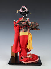 Beautiful Japanese Vintage Geisha Doll -Traditional Red Kimono-