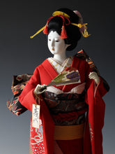 Beautiful Japanese Vintage Geisha Doll -Traditional Red Kimono-