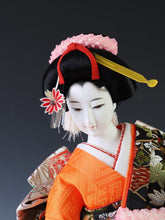 Beautiful Japanese Rare Heian Scroll Kimono and 2 Fans GEISHA Doll