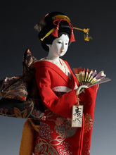Beautiful Japanese Vintage Geisha Doll -Traditional Red Kimono-