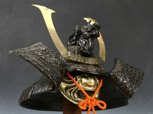 Japanese Stunning Black Samurai Helmet -Genji Dragon Kabuto- Tsushima