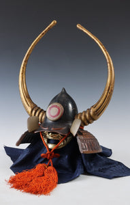 Old Vintage Japanese Samurai Helmet -Kuroda Nagamasa- with a mask Rare 黒田長政