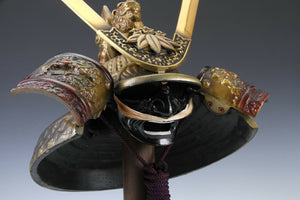 Japanese Vintage Massive Samurai Helmet -Yoshitsune Kabuto- with a mask Tsushima