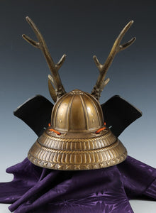 Japanese Samurai Helmet Middle Size -Shikanosuke Kabuto with a Mask- Tsushima