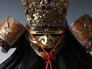 Japanese Samurai Helmet -Dragon and Hawk Deco Kabuto with a mask-