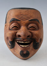 Old Vintage Japanese Ceramic Kagura Noh Mask -The Old Wise Man-