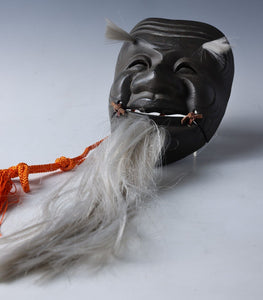 Beautiful Vintage Japanese Iron NOH MASK -Okina- 翁面 Tsushima