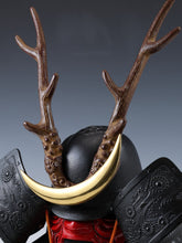 Black Power Japanese Samurai Helmet Middle Size -Shikanosuke Kabuto with a Mask-