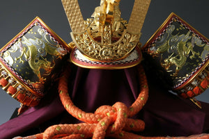 Beautiful Samurai Rising Dragon Kabuto Helmet -Kamakura Pure Bronze Using- 龍玉