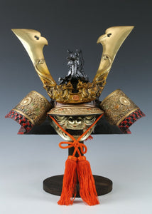 Massive Japanese Samurai Helmet -Great Dragon- with a mask Rare!!  源氏兜