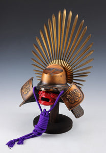 Japanese Vintage Samurai Helmet -Hideyoshi Kabuto with a mask-  Age of Samurai