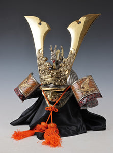 Japanese Samurai Helmet -Dragon and Hawk Deco Kabuto with a mask-