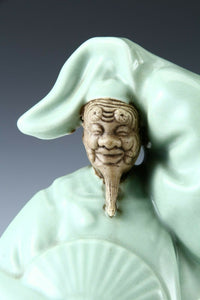 Japanese -Noh Okina Dancer Kutani Porcelain Figure- Great Product