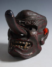 Old Vintage Japanese Paper Clay Noh Mask Plaque -Tengu- Braggart Showa Era