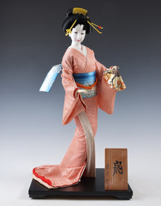 Beautiful Japanese GEISHA Doll -Traditional Fan- Kikusui Doll Product 菊水