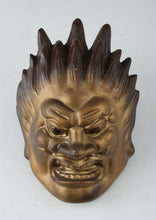 Old Vintage Iron Buddhism Mask Plaque -Basara- Showa Product Nara Yakushi-Ji