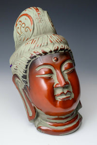 Nice Vintage Beautiful Paper Clay Buddhism Mask -Holy Kannon- Showa Period