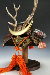 Vintage Samurai Helmet -shikanosuke kabuto with a mask- Tsushima