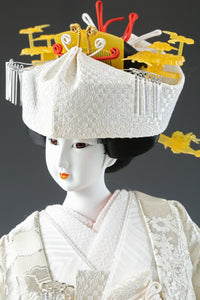 Japanese Vintage Geisha Doll -The White Bride- 58cm