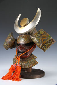 Rare Type Authentic Japanese Shogun Samurai Helmet -Sengoku Kabuto with a Mask-