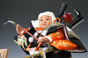 Beautiful Japanese Legendary Buddhism Soldier Samurai Doll -Benkei-