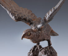 Japanese Old Vintage Bronze Small Hawk -Room Guardian Sculpture- Takaoka Product