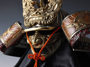 Japanese Samurai Helmet -Dragon and Hawk Deco Kabuto with a mask-