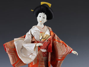 Japanese Nice Beautiful Vintage Geisha Doll －Classic Fan Sukiyo Doll