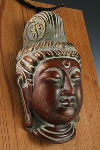 Old Vintage Beautiful Paper Clay Buddhism Mask -Holy Kannon- Early Showa Period