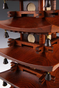 Japanese Vintage Wooden Figure FIVE STORY PAGODA Lamp 五重塔 Tsushima
