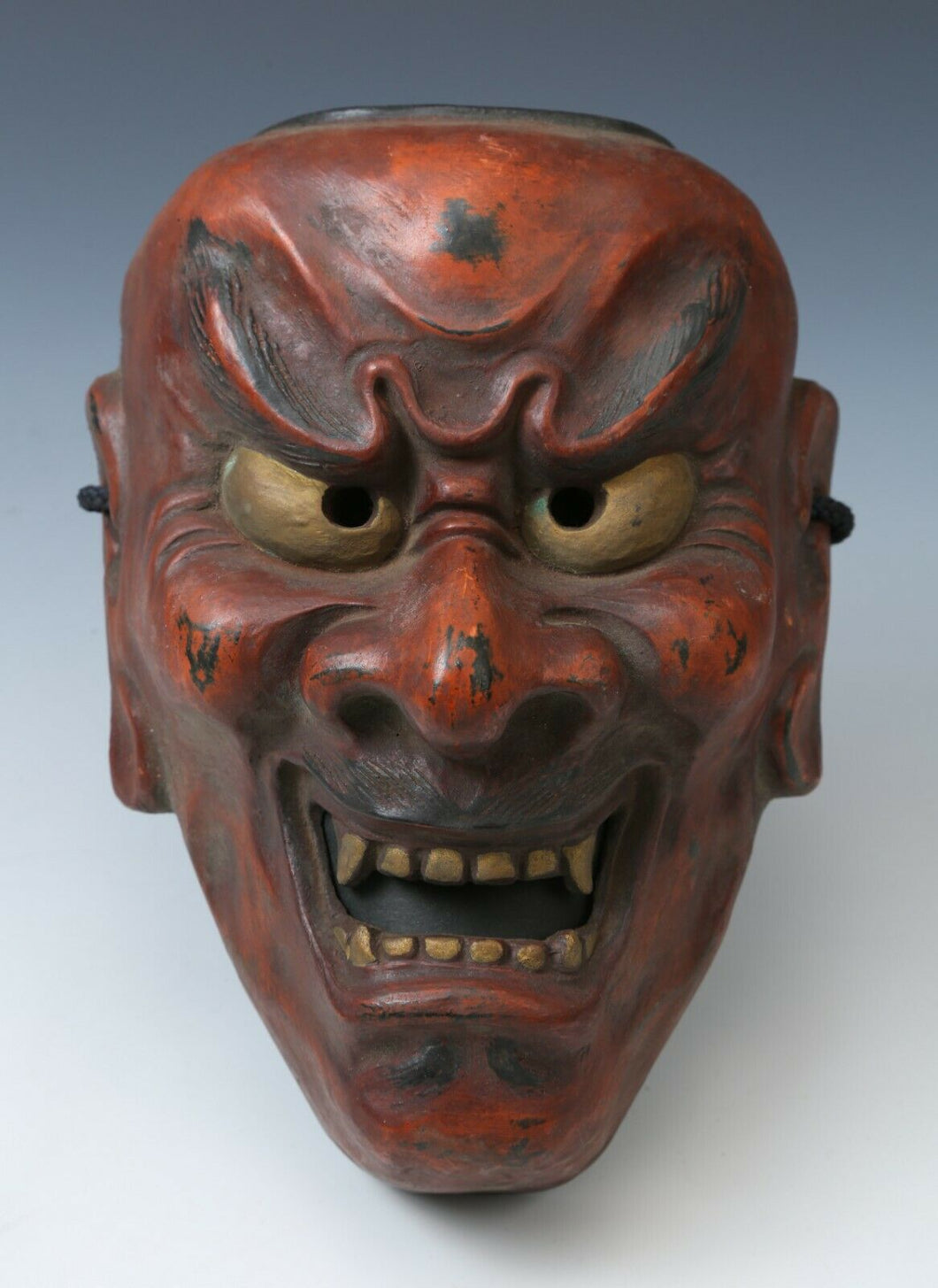 Nice Vintage Japanese Clay Buddhism Mask -Nio- Rare Product