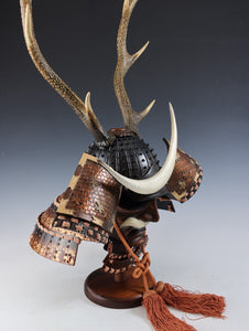 Largest Size Samurai Helmet -Great Shikanosuke Kabuto- with a Mask Very Rare