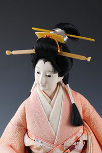 Beautiful Japanese Sakura Color GEISHA Doll -Traditional Flute- Sukiyo Doll