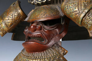 Extremely Rare Type Japanese Samurai Helmet -Buddhism Kabuto with a Mask-