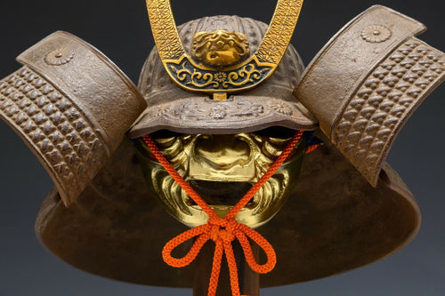 Vintage Beautiful Japanese Samurai Helmet -middle size- with a mask Tsushima