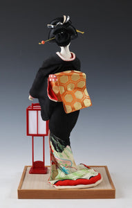 Old Vintage Japanese Geisha Kyoto Doll -Andon Traditional Lantern Deco-