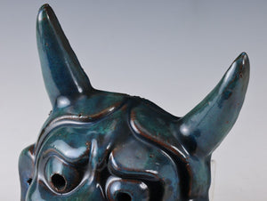 Authentic Old Vintage Japanese Glaze Pottery NOH MASK -Han-nya-