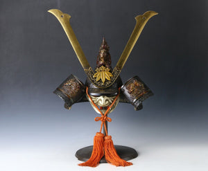 Japanese Vintage Helmet Samurai Kabuto -Yoshitsune's helmet- with a mask