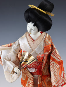 Japanese Nice Beautiful Vintage Geisha Doll －Classic Fan Sukiyo Doll