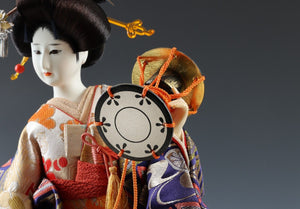 Japanese Vintage Geisha Doll -Traditional Percussion- Oyama Doll