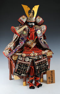 Japanese Beautiful Vintage Samurai Figure Doll -Battle Surcoat Style- Tsushima