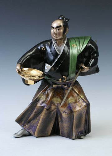 Japanese Vintage Samurai Colored Metal Figure -GREAT SAMURAI Mori Tahei-